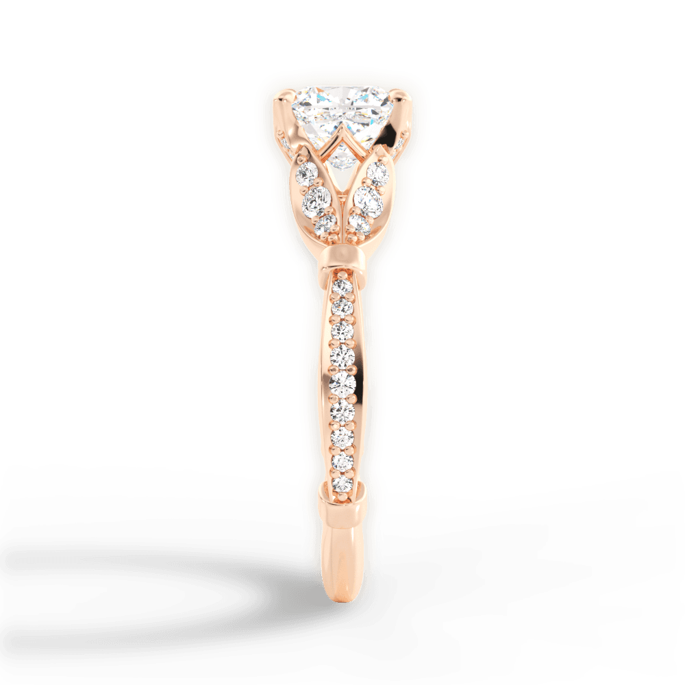 Geraldine Cushion Cut Lab Grown Diamond 18Kt Rose Gold Engagement Ring - View 3