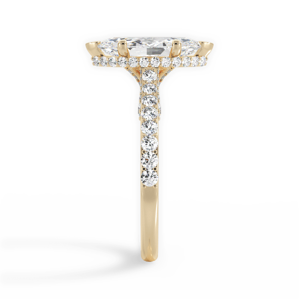 Laura Marquise Cut Lab Grown Diamond 18Kt Yellow Gold Engagement Ring - View 2