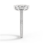 Janet Marquise Cut Lab Grown Diamond Platinum Engagement Ring - View 4