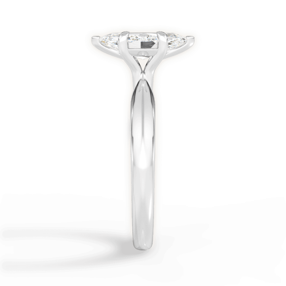 Aria Marquise Cut Lab Grown Diamond 18Kt White Gold Engagement Ring - View 4