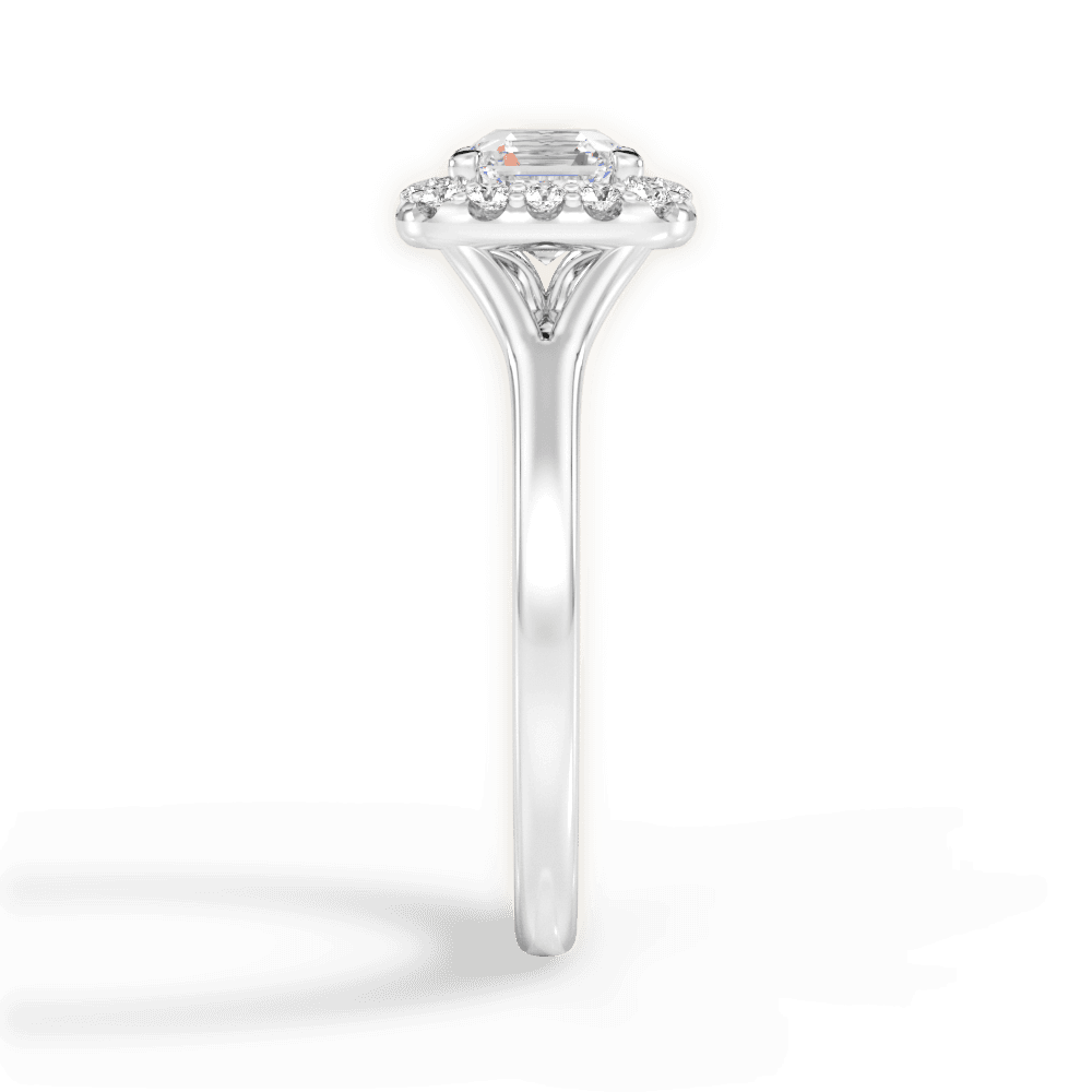 Geneva Asscher Cut Lab Grown Diamond 14Kt White Gold Engagement Ring - View 2