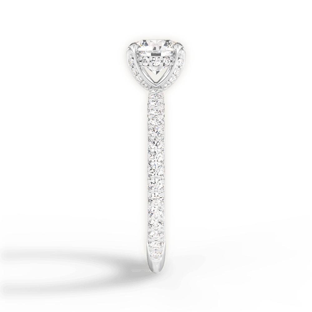 Madeline Round Cut Lab Grown Diamond 14Kt White Gold Engagement Ring - View 2
