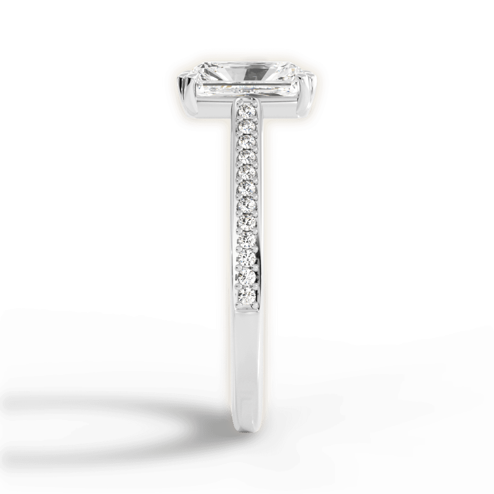 Denise Radiant Cut Lab Grown Diamond 18Kt White Gold Engagement Ring - View 3