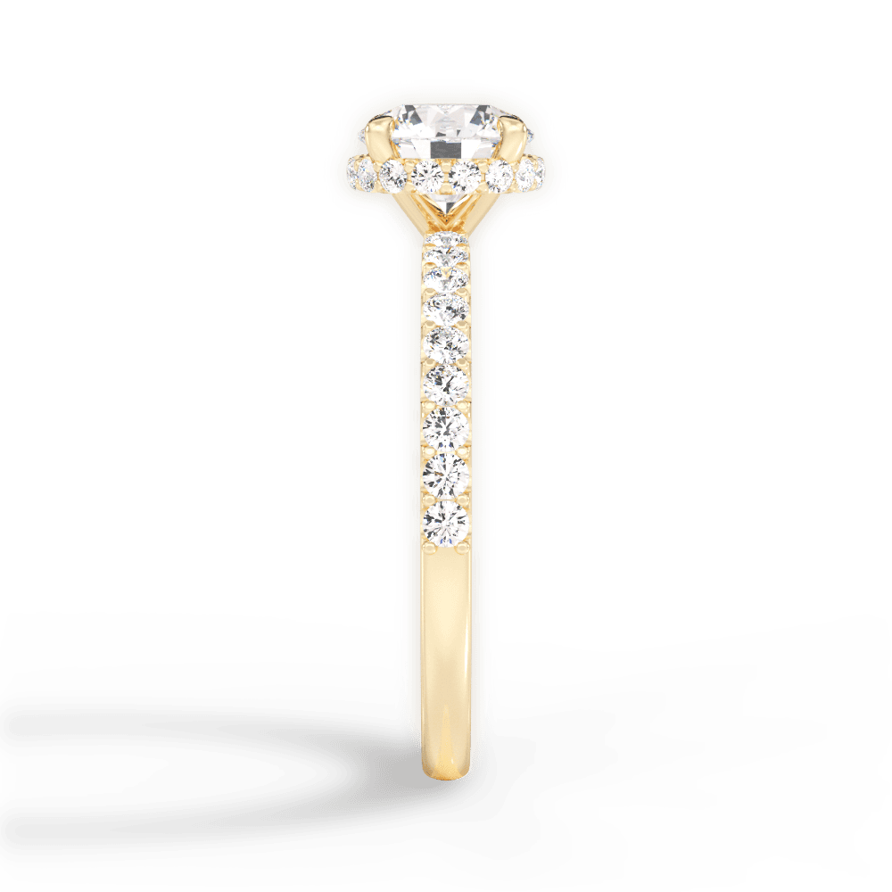 Isabella Round Cut Lab Grown Diamond 18Kt Yellow Gold Engagement Ring - View 3