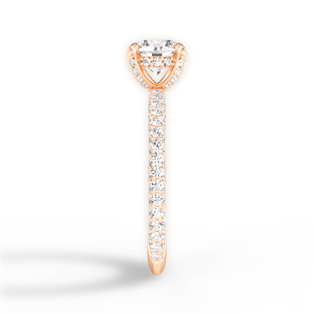 Madeline Round Cut Lab Grown Diamond 18Kt Rose Gold Engagement Ring - View 4
