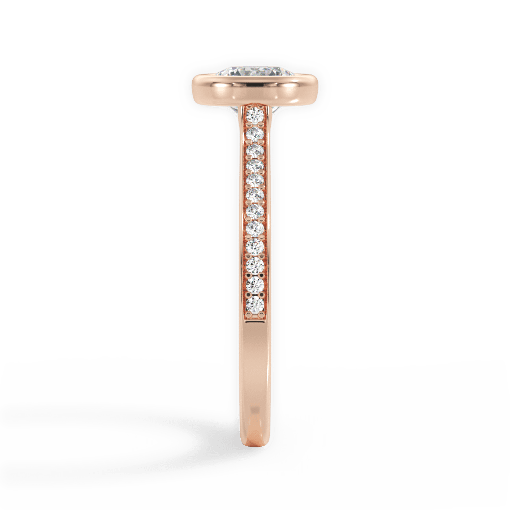 Deanna Round Cut Lab Grown Diamond 18Kt Rose Gold Engagement Ring - View 2