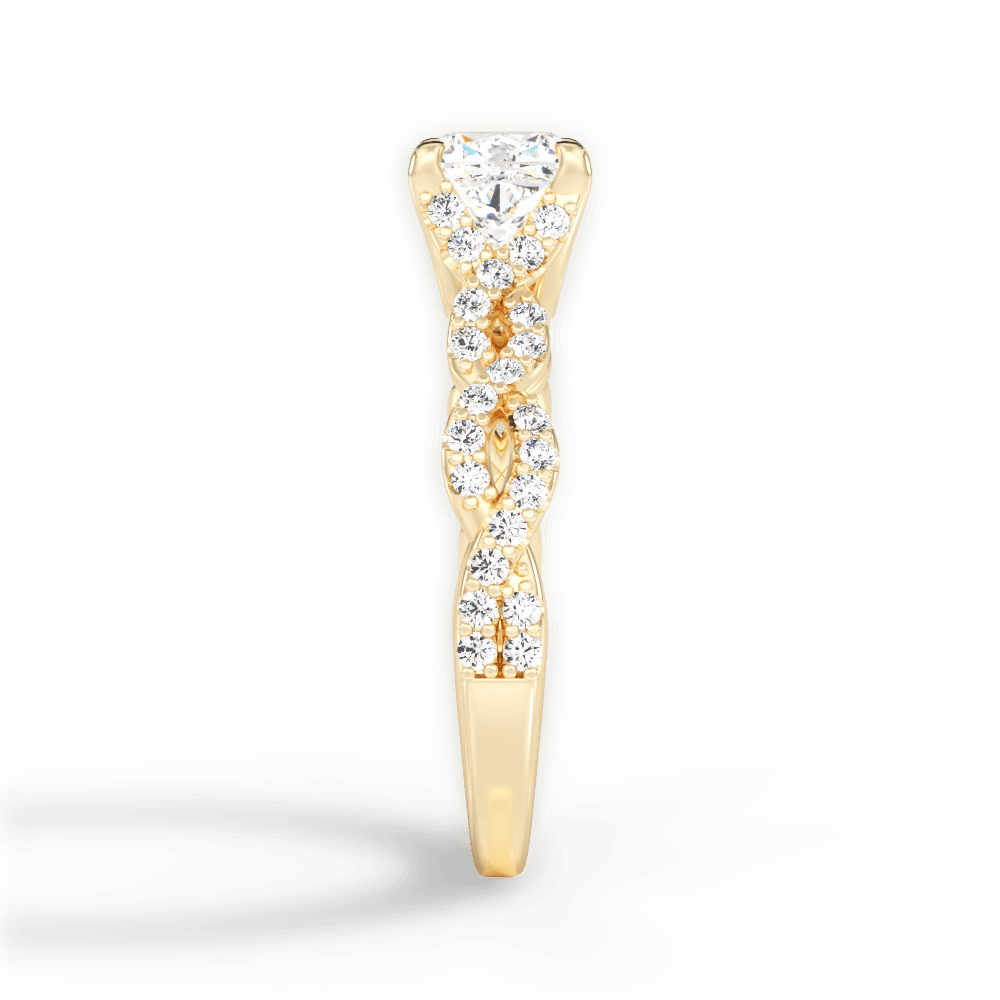 Justine Cushion Cut Lab Grown Diamond 18Kt Yellow Gold Engagement Ring - View 3