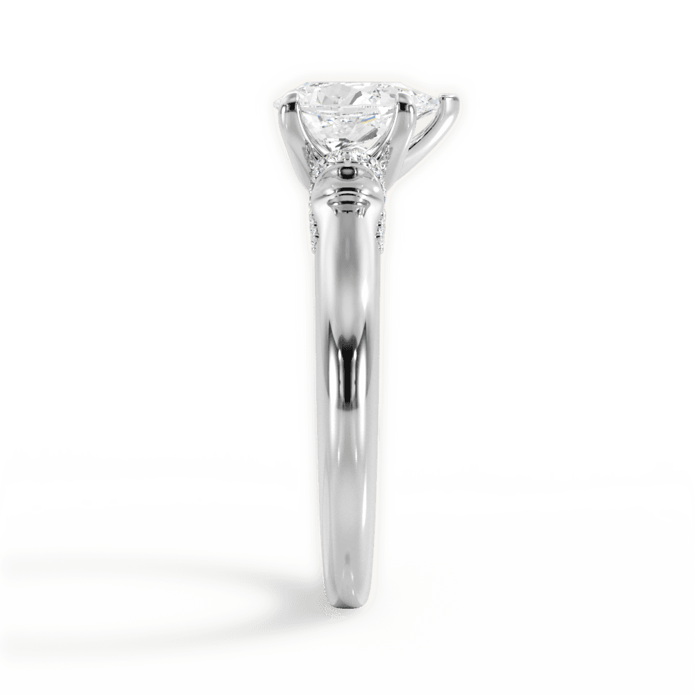 Florence Pear Cut Lab Grown Diamond Platinum Engagement Ring - View 4
