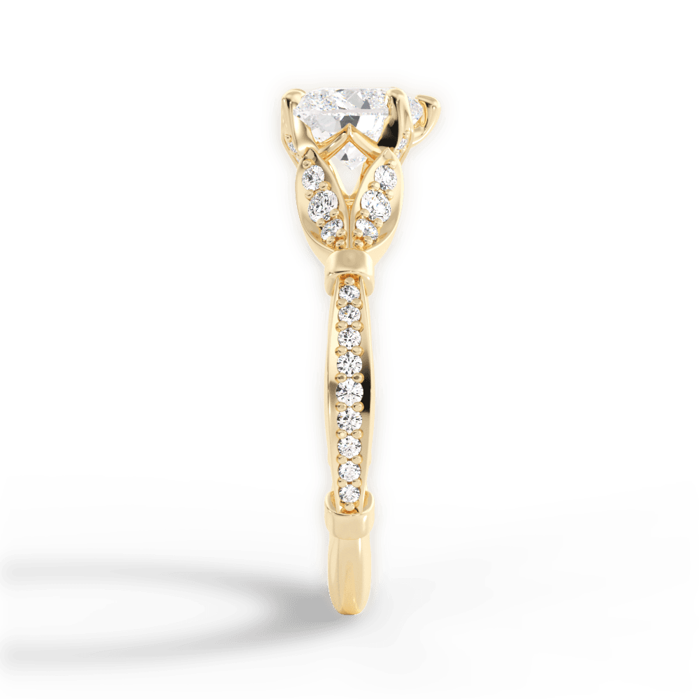 Geraldine Heart Cut Lab Grown Diamond 18Kt Yellow Gold Engagement Ring - View 3