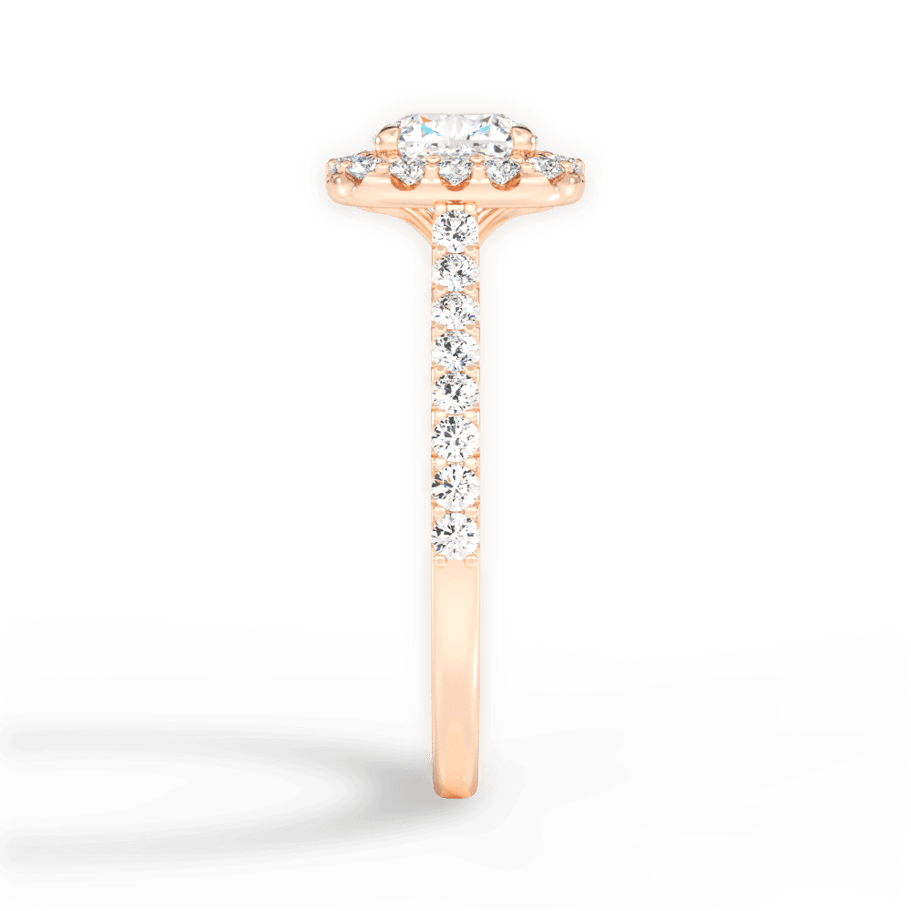Ingrid Cushion Cut Lab Grown Diamond 18Kt Rose Gold Engagement Ring - View 3