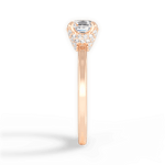 Gemma Asscher Cut Lab Grown Diamond 18Kt Rose Gold Engagement Ring - View 2