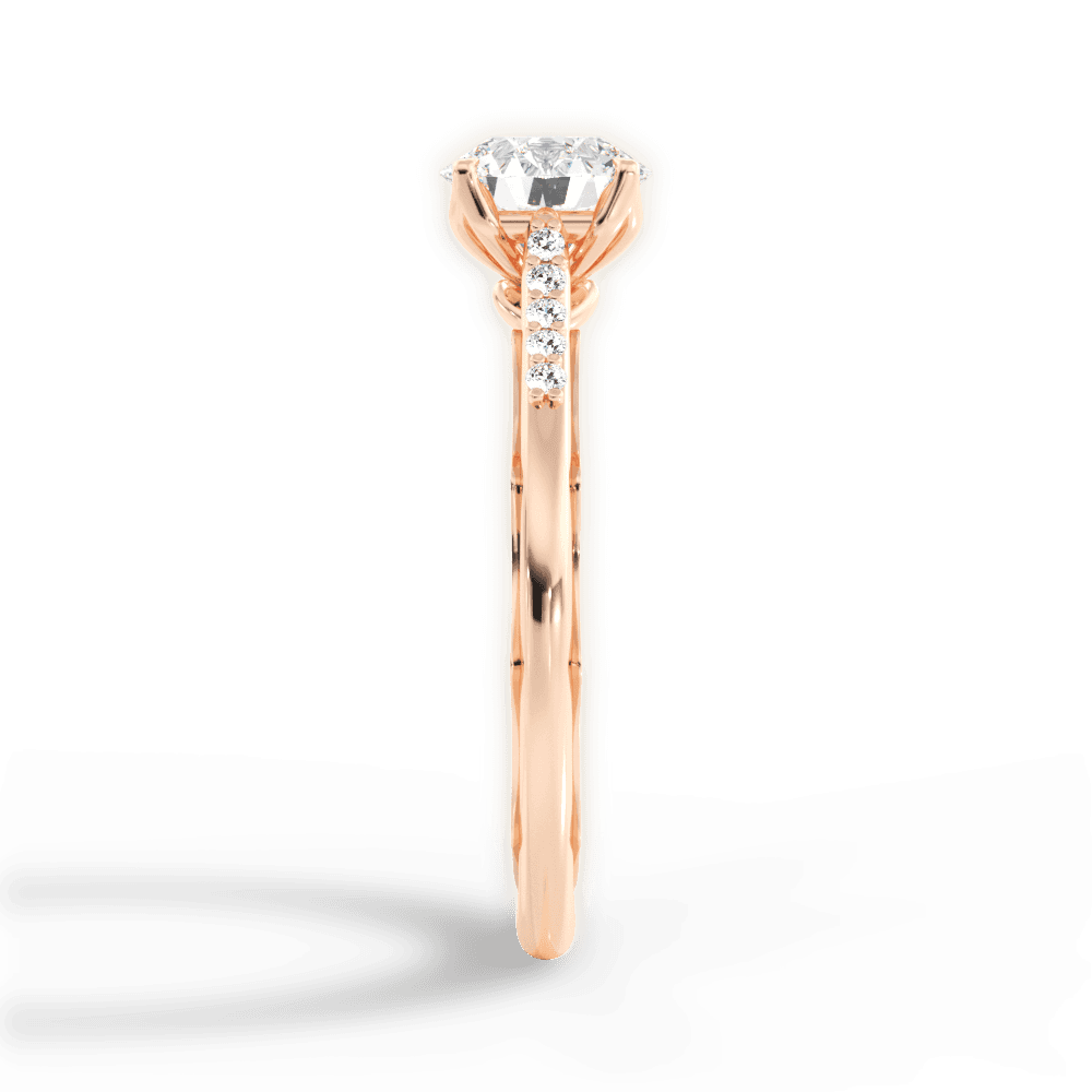 Christina Round Cut Lab Grown Diamond 18Kt Rose Gold Engagement Ring - View 3