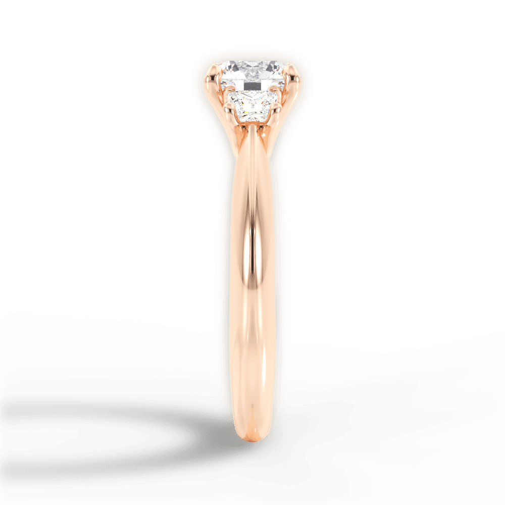 Dorothy Round Cut Lab Grown Diamond 18Kt Rose Gold Engagement Ring - View 4