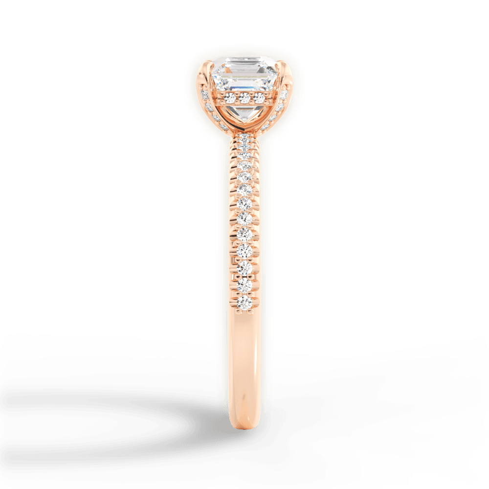 Helen Asscher Cut Lab Grown Diamond 18Kt Rose Gold Engagement Ring - View 2