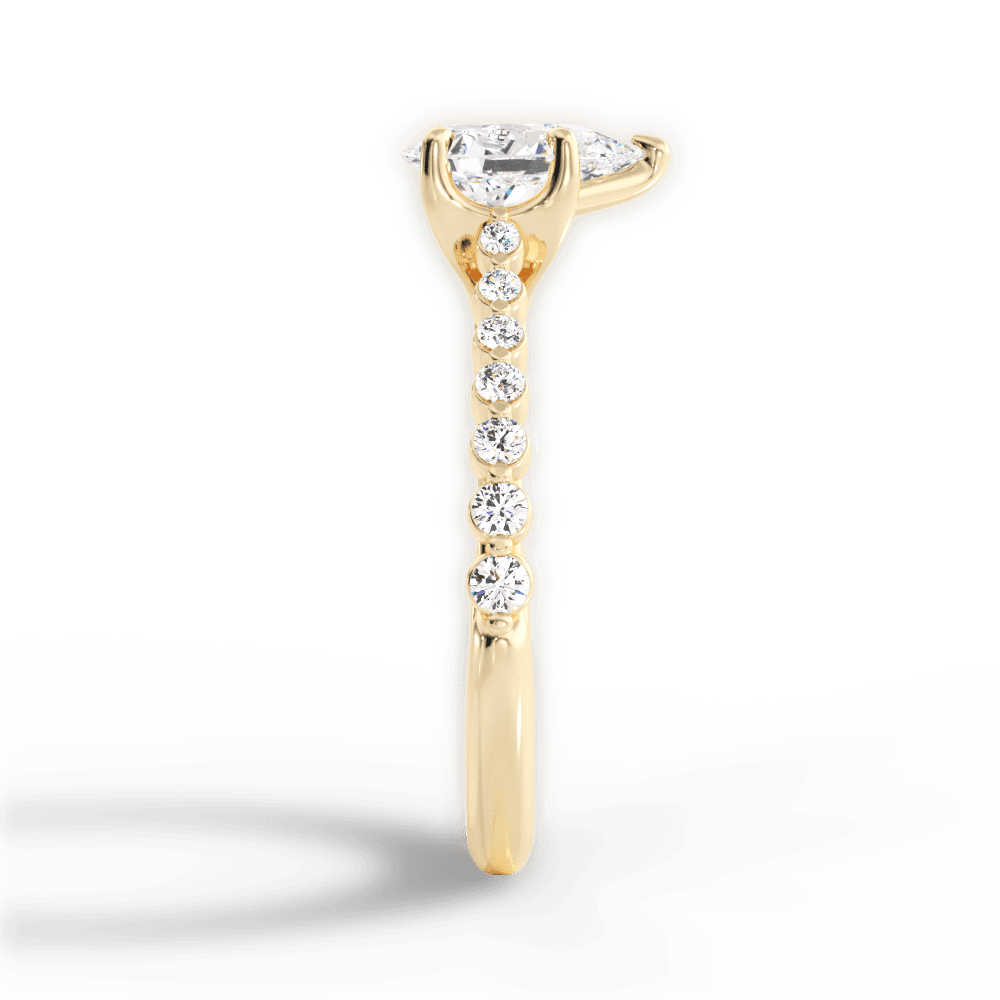 Dana Pear Cut Lab Grown Diamond 18Kt Yellow Gold Engagement Ring - View 4
