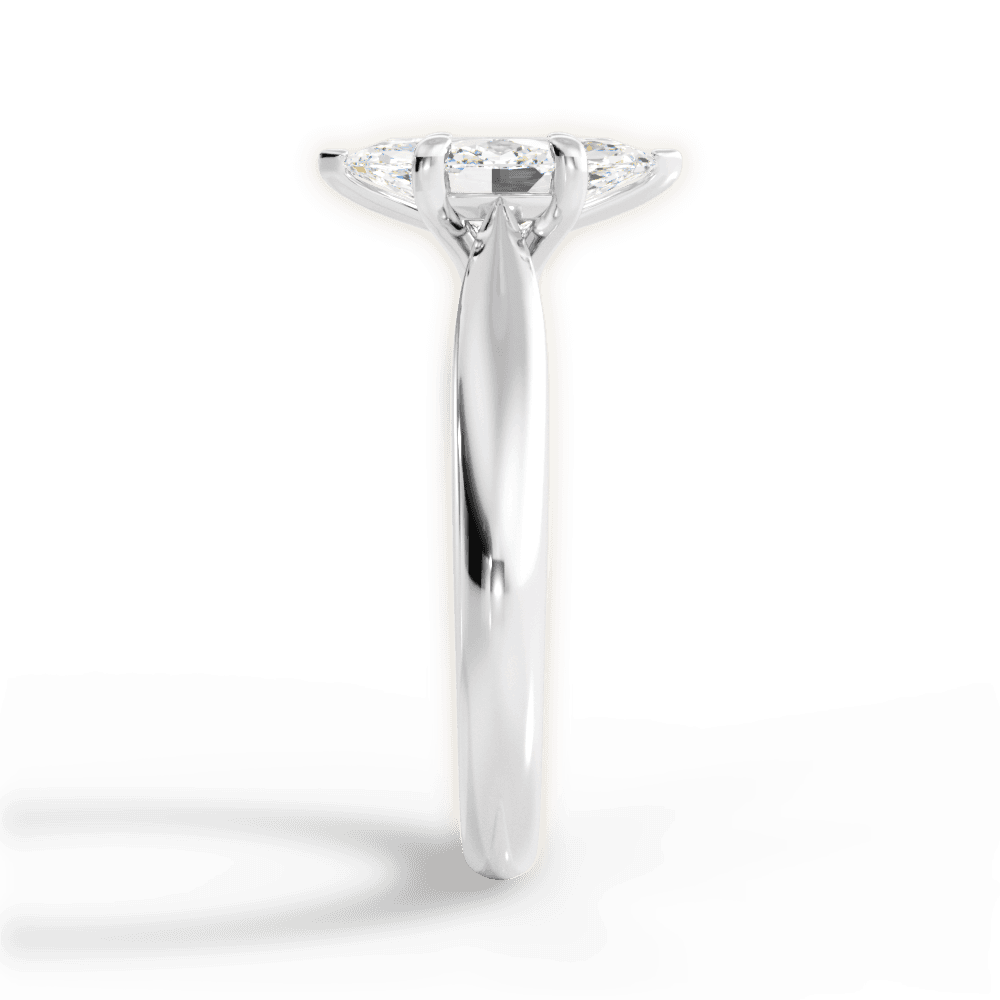 Amy Marquise Cut Lab Grown Diamond 14Kt White Gold Engagement Ring - View 2