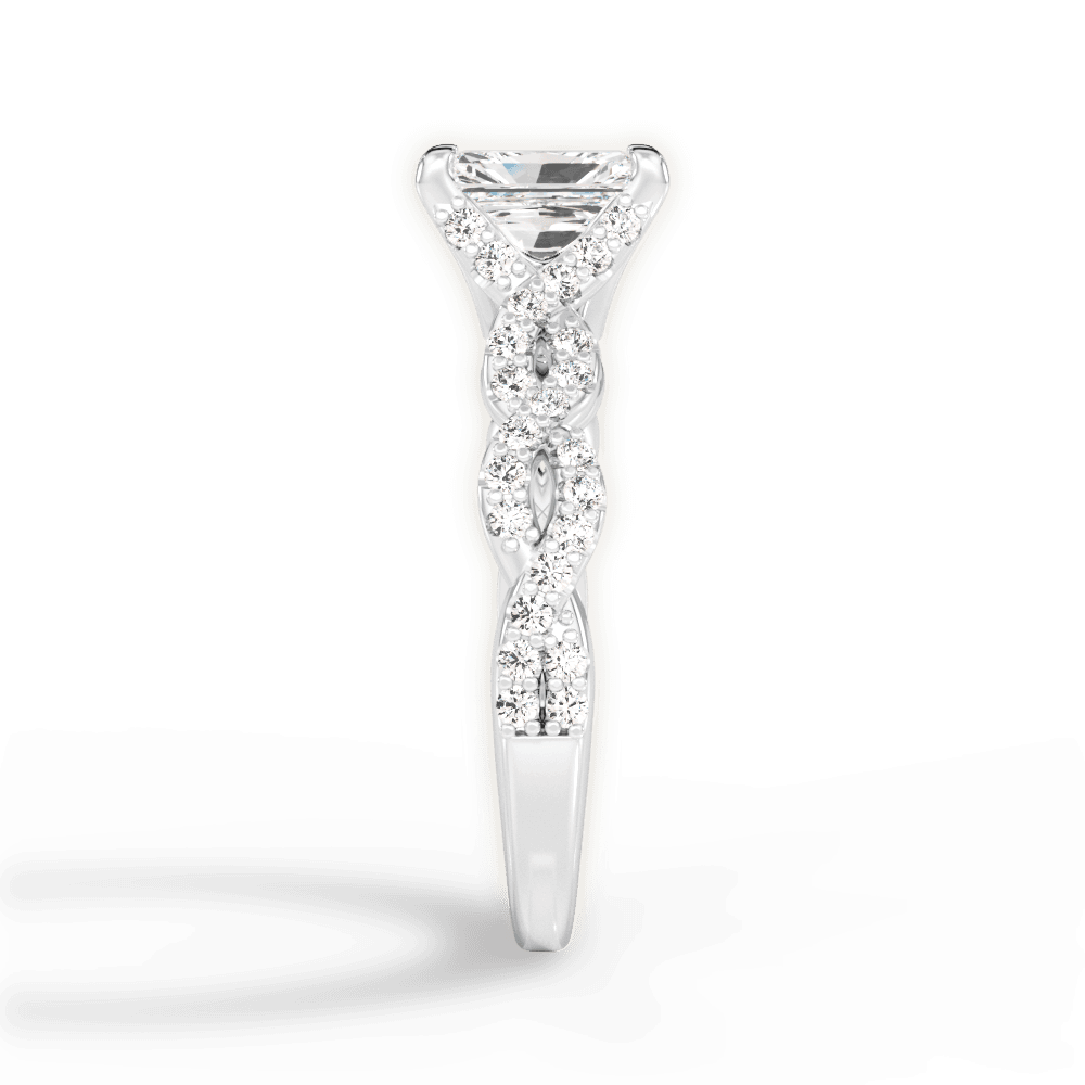 Justine Radiant Cut Lab Grown Diamond Platinum Engagement Ring - View 3