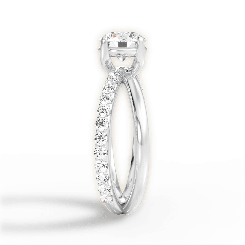 Jennifer Round Cut Lab Grown Diamond 14Kt White Gold Engagement Ring - View 3