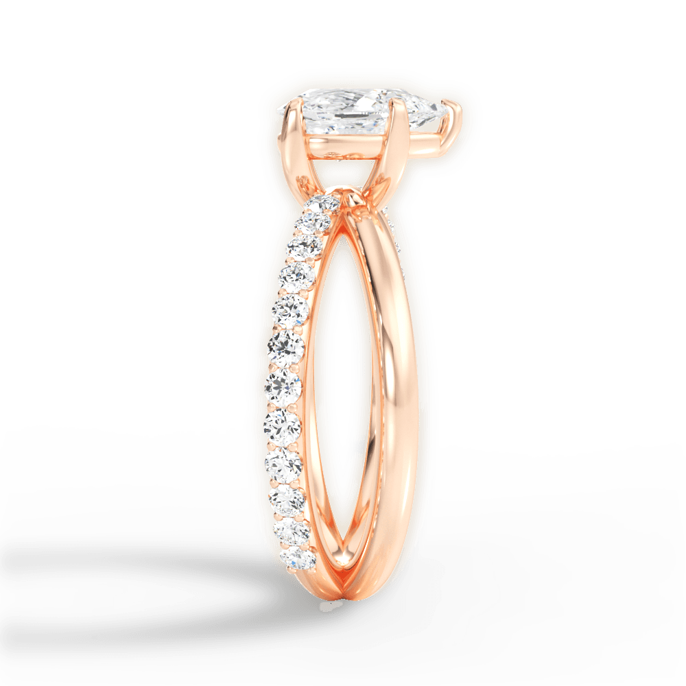 Jennifer Pear Cut Lab Grown Diamond 18Kt Rose Gold Engagement Ring - View 3