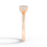 Janice Asscher Cut Lab Grown Diamond 18Kt Rose Gold Engagement Ring - View 2