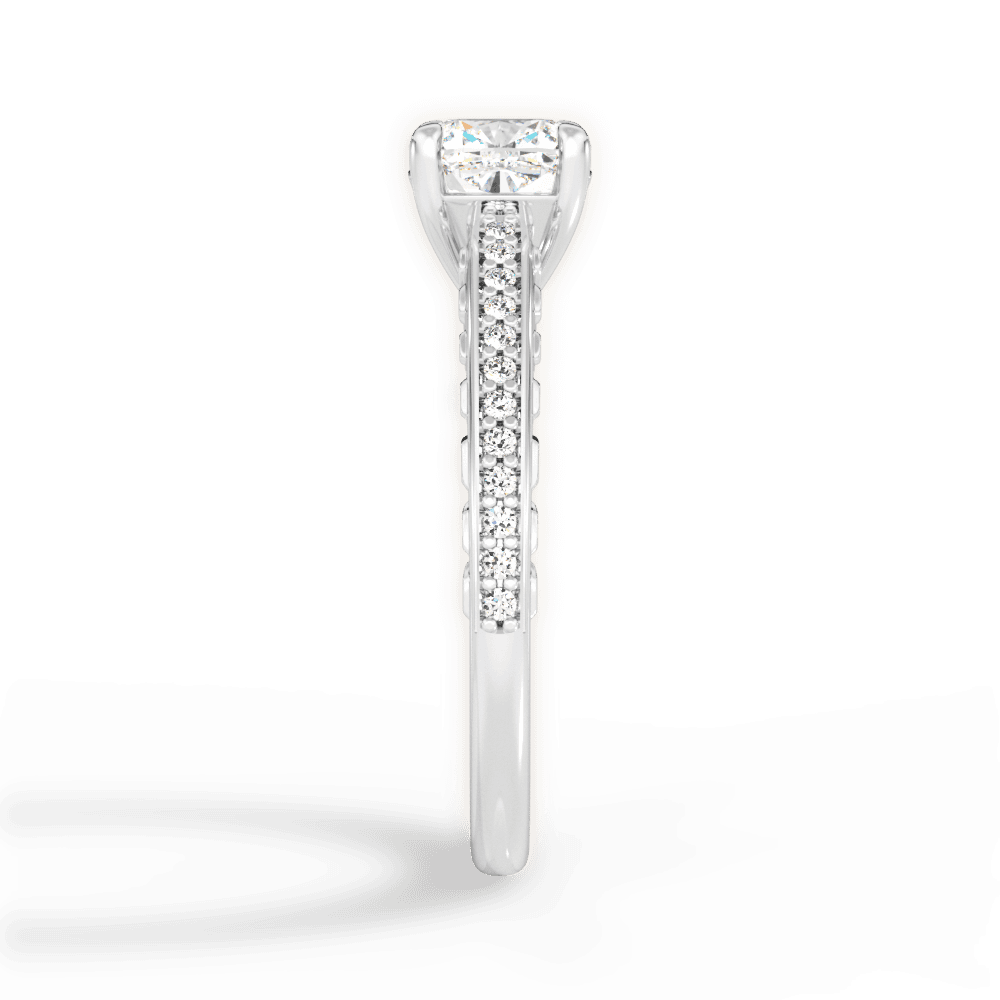 Caroline Cushion Cut Lab Grown Diamond 14Kt White Gold Engagement Ring - View 2