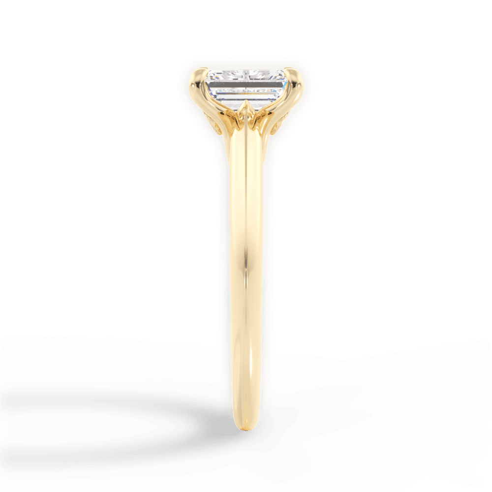 Diana Emerald Cut Lab Grown Diamond 18Kt Yellow Gold Engagement Ring - View 2