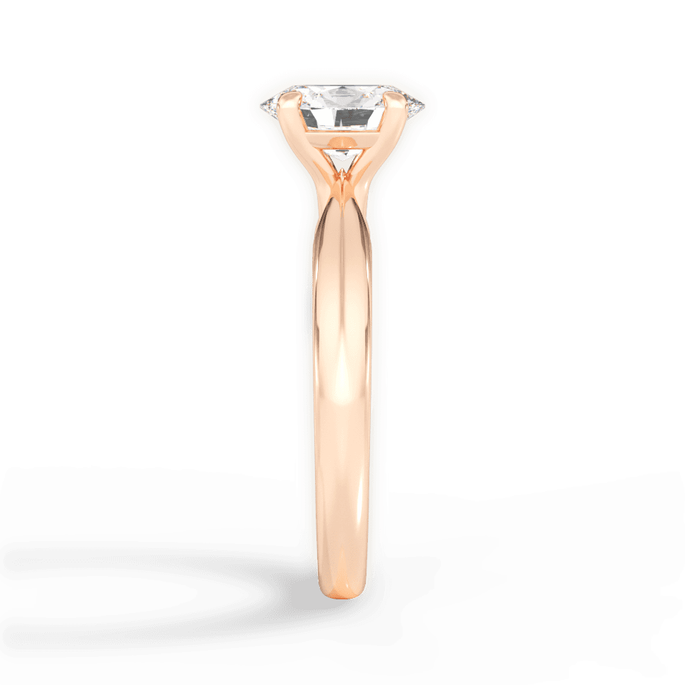Beth Oval Cut Lab Grown Diamond 18Kt Rose Gold Engagement Ring - View 4
