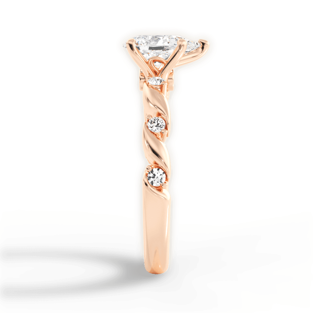 Emma Pear Cut Lab Grown Diamond 18Kt Rose Gold Engagement Ring - View 3
