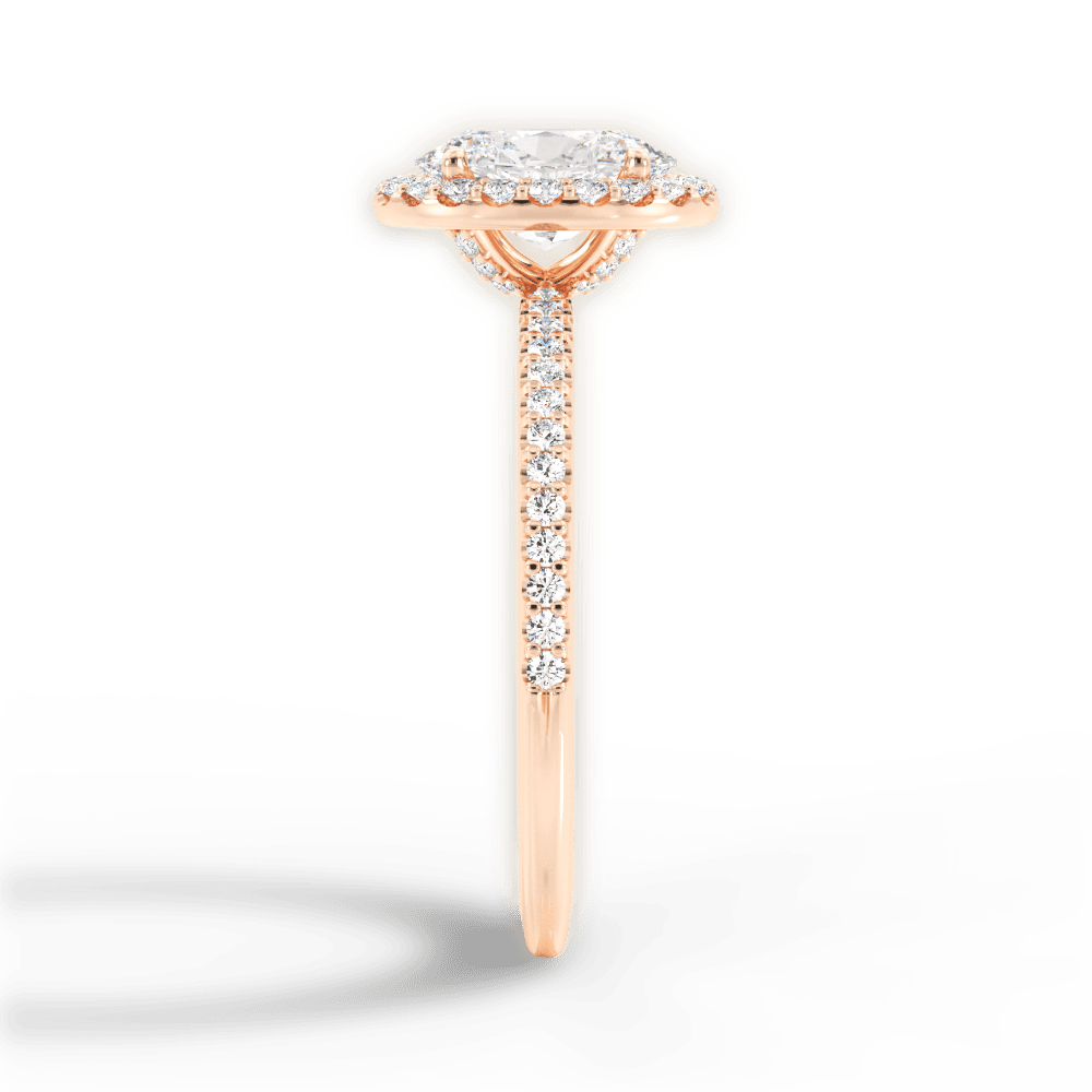 Joanne Oval Cut Lab Grown Diamond 18Kt Rose Gold Engagement Ring - View 4