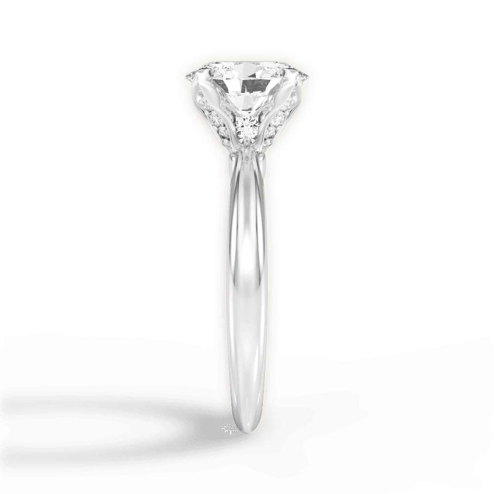 Elaine Oval Cut Lab Grown Diamond 18Kt White Gold Engagement Ring - View 4