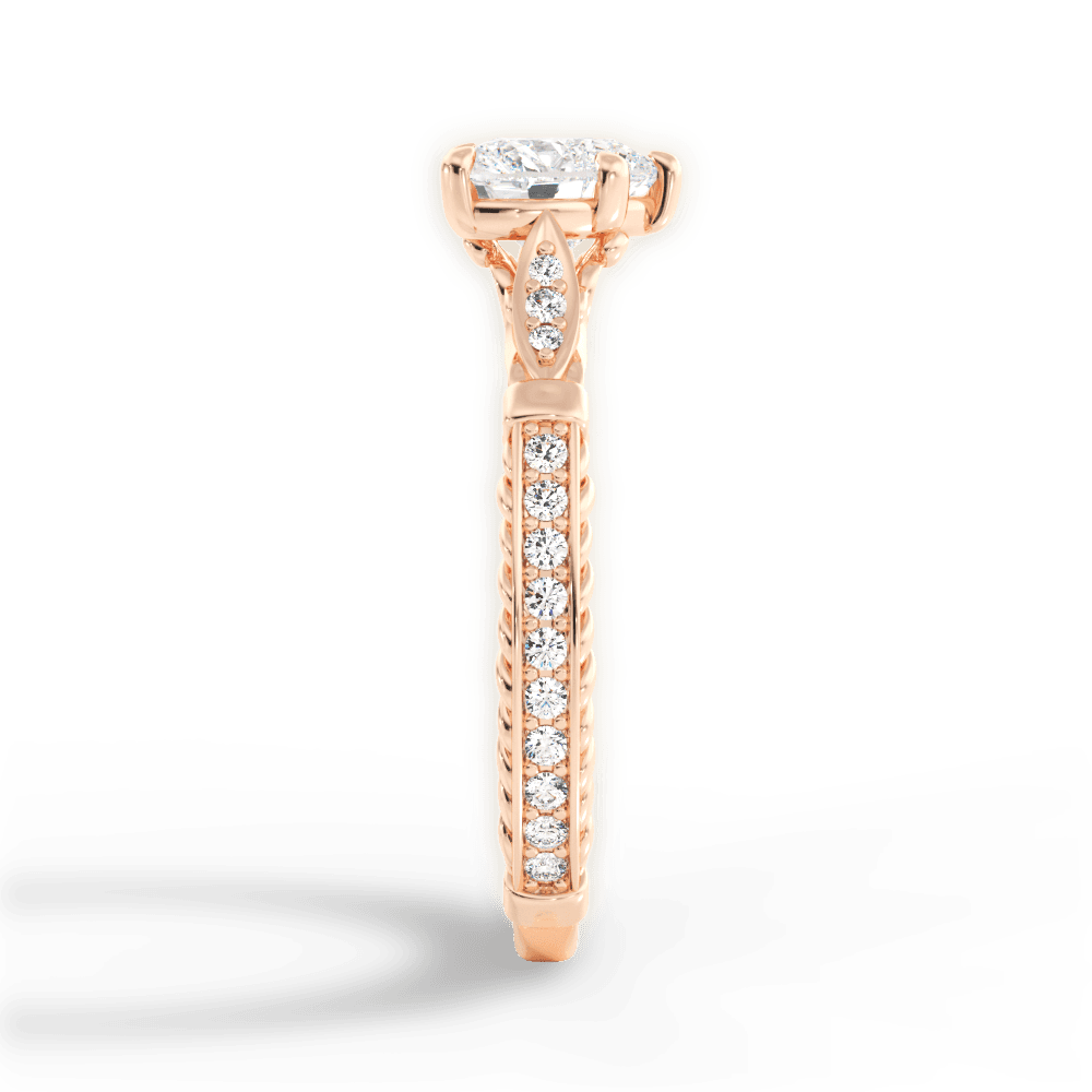 Gabriela Heart Cut Lab Grown Diamond 18Kt Rose Gold Engagement Ring - View 3