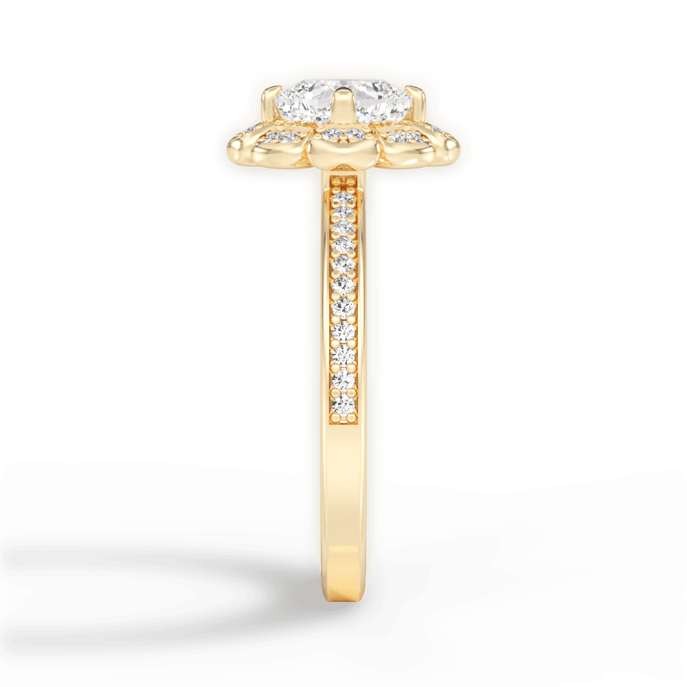 Hayley Cushion Cut Lab Grown Diamond 18Kt Yellow Gold Engagement Ring - View 3