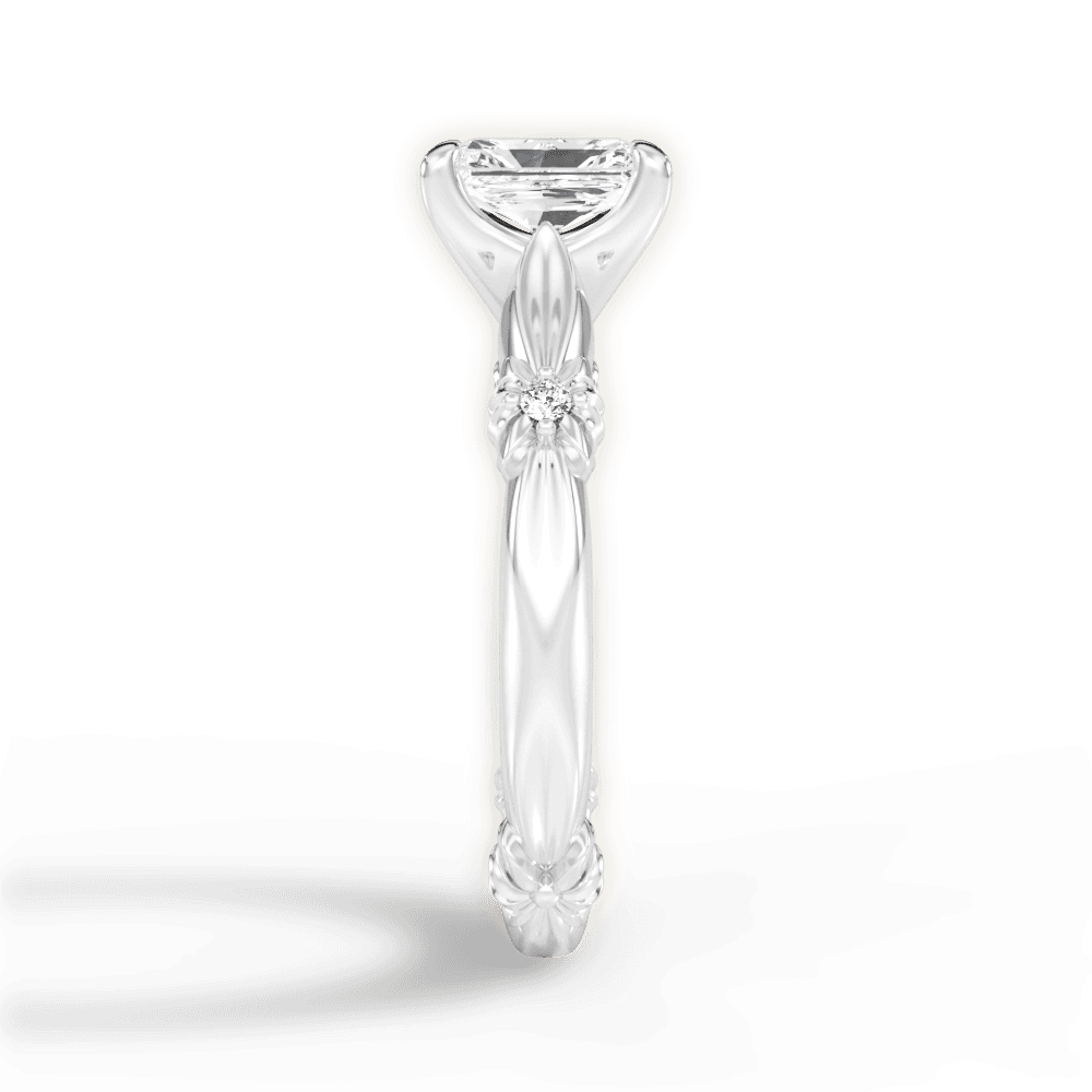 Claire Radiant Cut Lab Grown Diamond 18Kt White Gold Engagement Ring - View 2