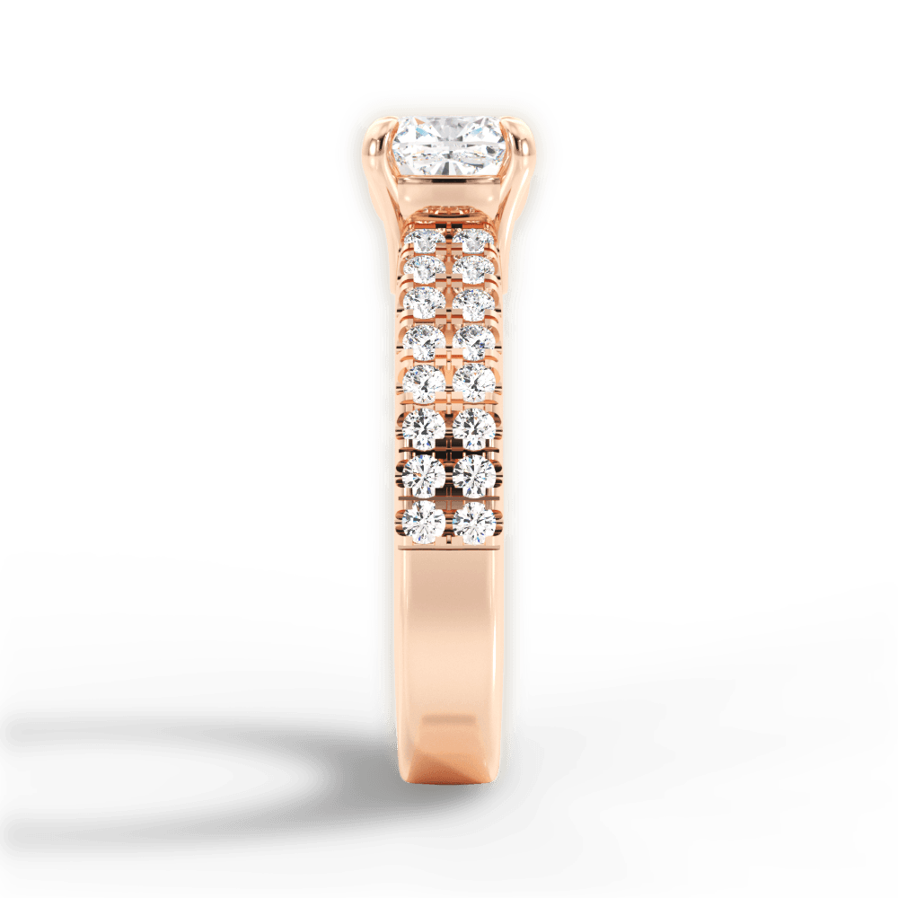 Kayla Cushion Cut Lab Grown Diamond 18Kt Rose Gold Engagement Ring - View 2