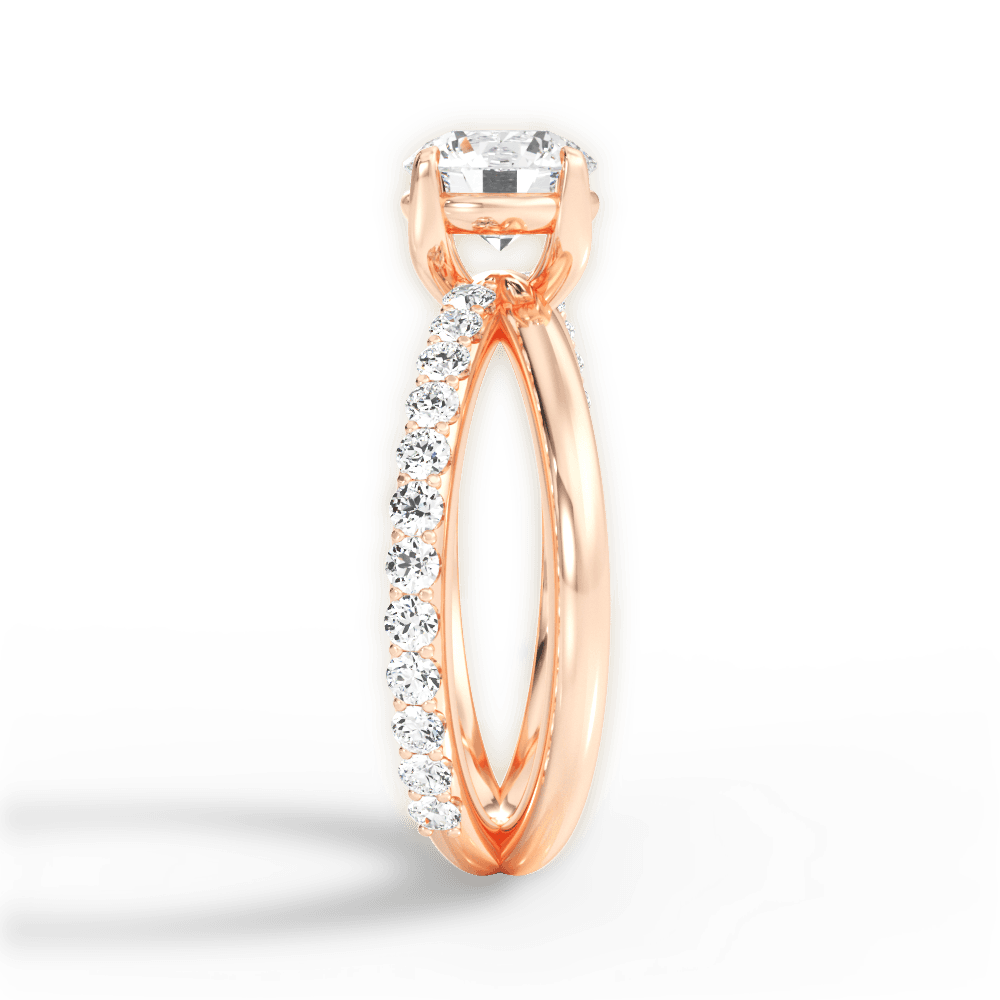 Jennifer Round Cut Lab Grown Diamond 18Kt Rose Gold Engagement Ring - View 2