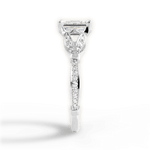Geraldine Emerald Cut Lab Grown Diamond 14Kt White Gold Engagement Ring - View 2