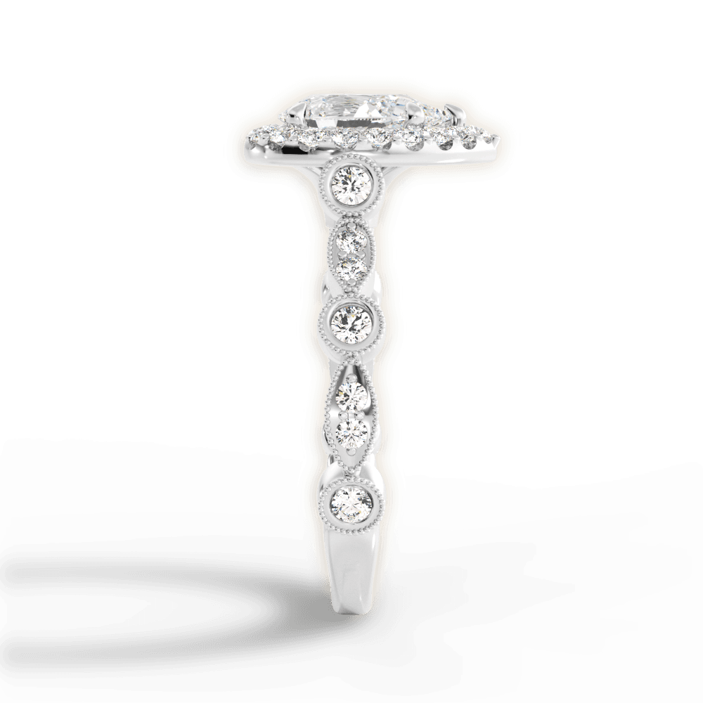 Irene Pear Cut Lab Grown Diamond Platinum Engagement Ring - View 4