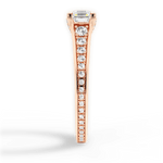 Leslie Asscher Cut Lab Grown Diamond 18Kt Rose Gold Engagement Ring - View 3