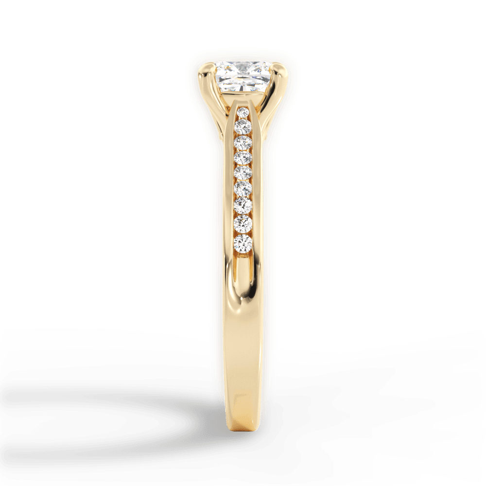 Elena Cushion Cut Lab Grown Diamond 18Kt Yellow Gold Engagement Ring - View 3