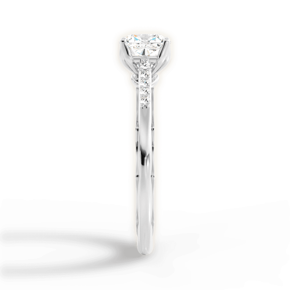 Christina Cushion Cut Lab Grown Diamond Platinum Engagement Ring - View 4