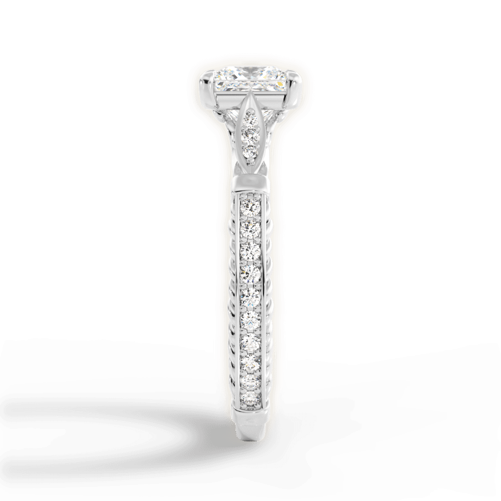 Gabriela Princess Cut Lab Grown Diamond 18Kt White Gold Engagement Ring - View 3