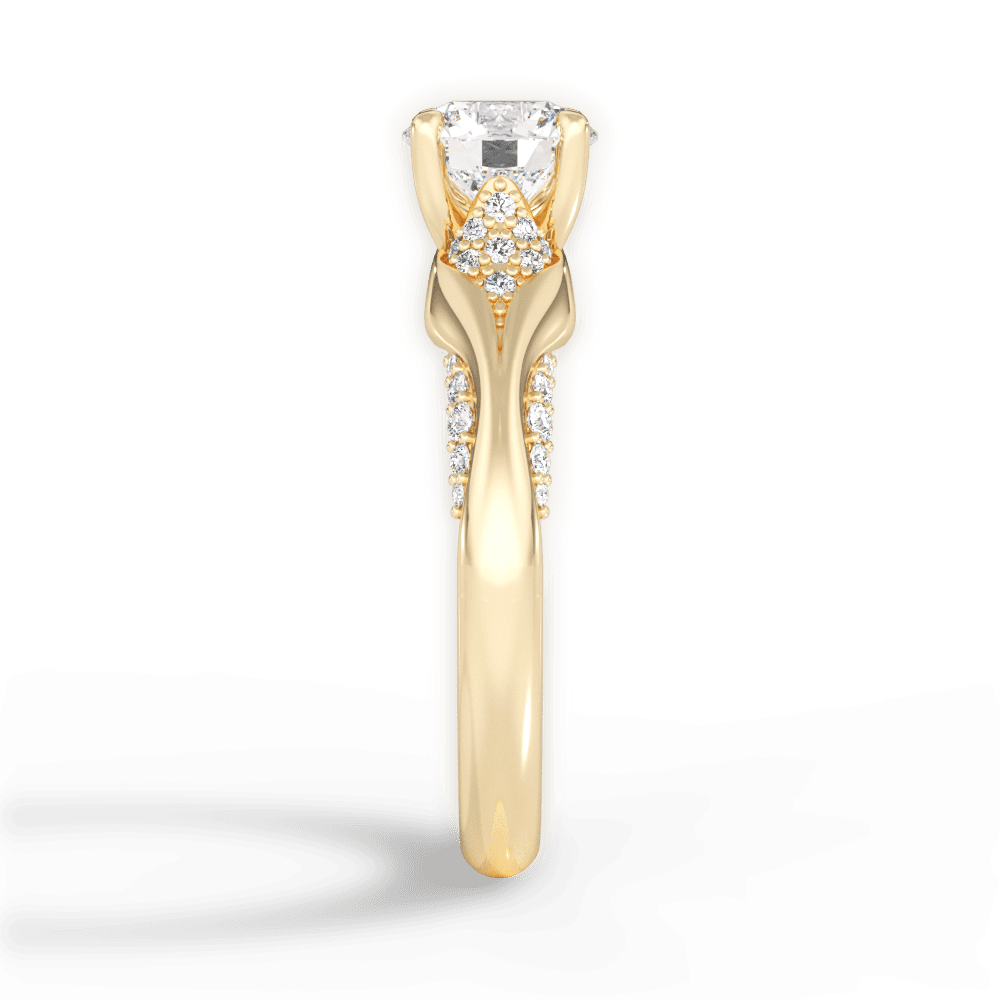 Isabel Round Cut Lab Grown Diamond 18Kt Yellow Gold Engagement Ring - View 4