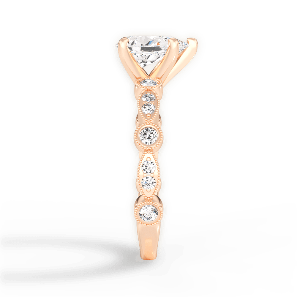 Edith Pear Cut Lab Grown Diamond 18Kt Rose Gold Engagement Ring - View 2