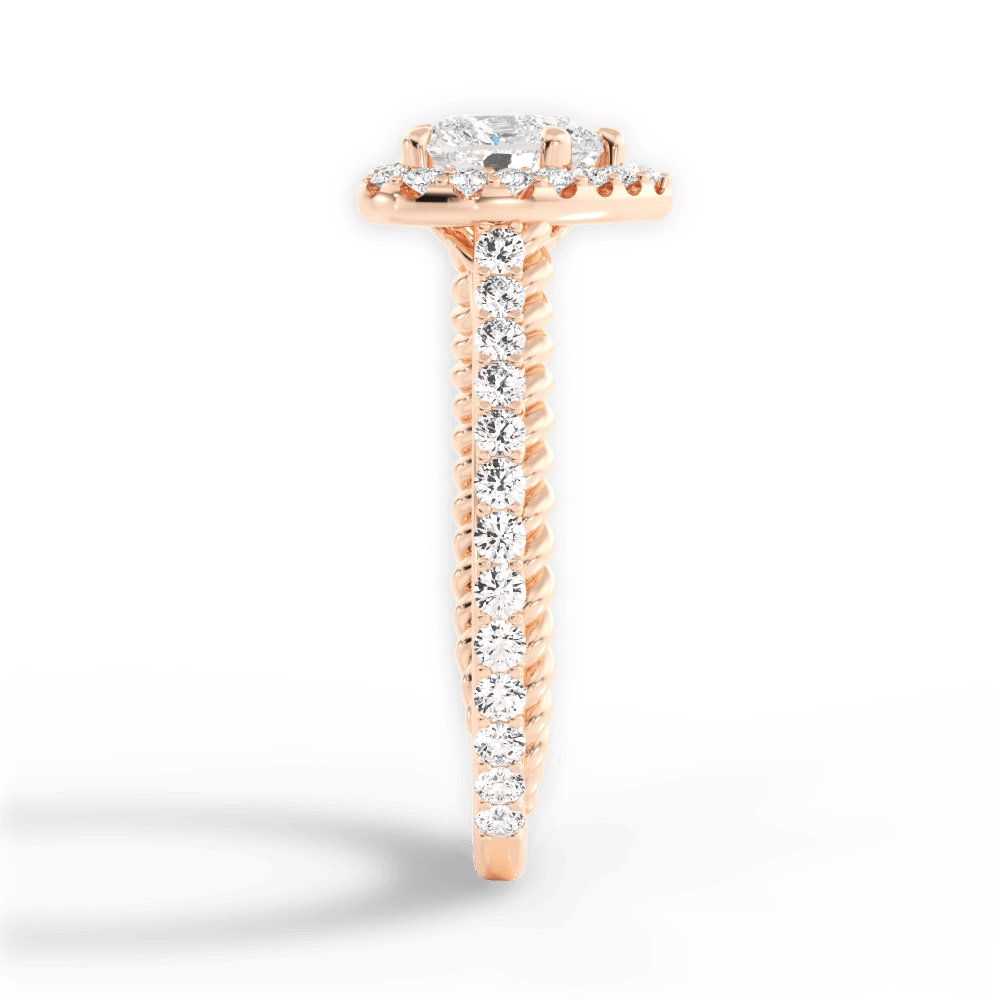 Kim Heart Cut Lab Grown Diamond 18Kt Rose Gold Engagement Ring - View 4