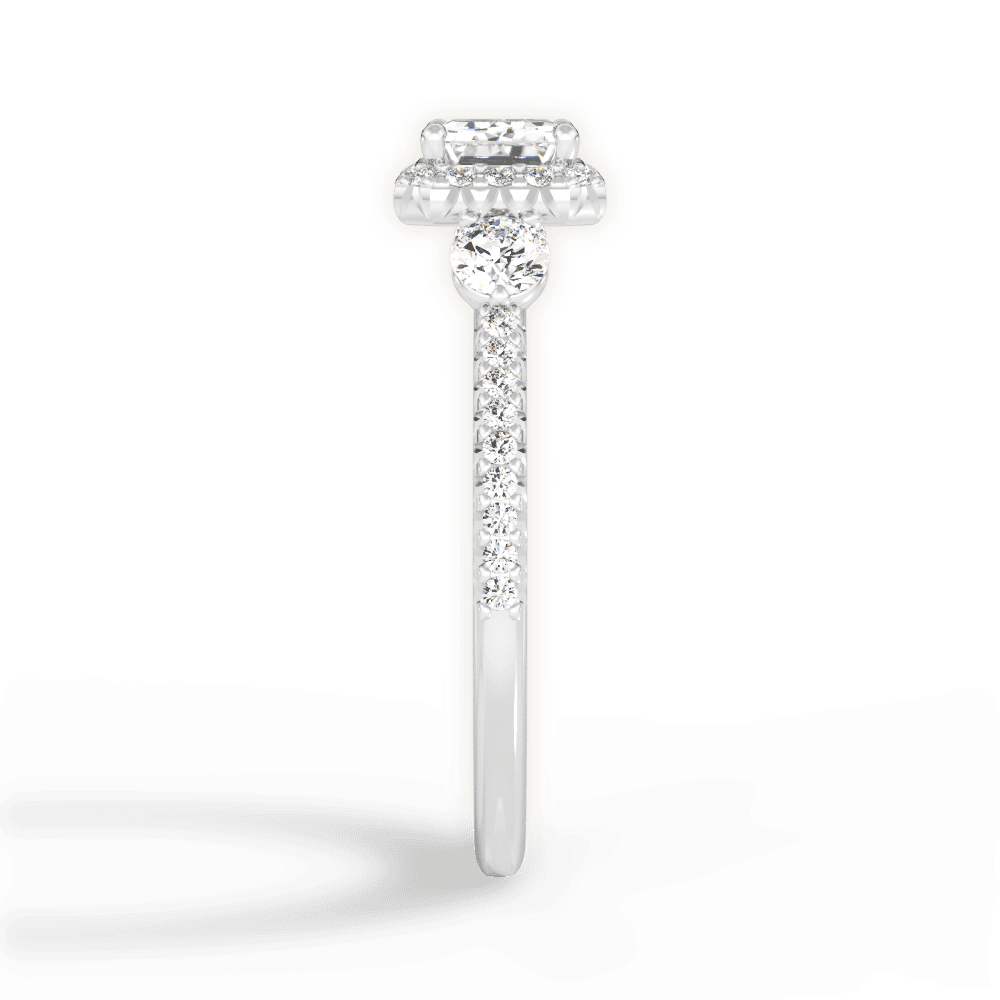 Kara Emerald Cut Lab Grown Diamond 14Kt White Gold Engagement Ring - View 4