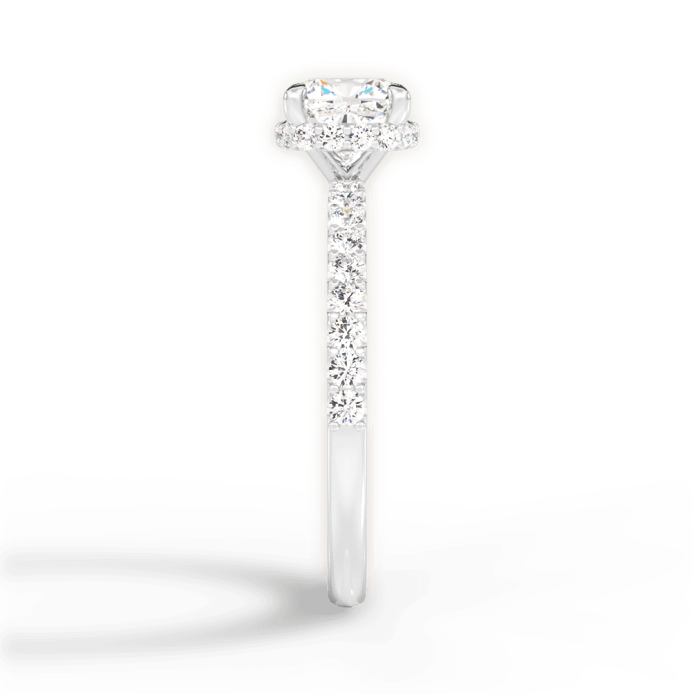 Isabella Cushion Cut Lab Grown Diamond Platinum Engagement Ring - View 4