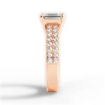 Kayla Emerald Cut Lab Grown Diamond 18Kt Rose Gold Engagement Ring - View 3
