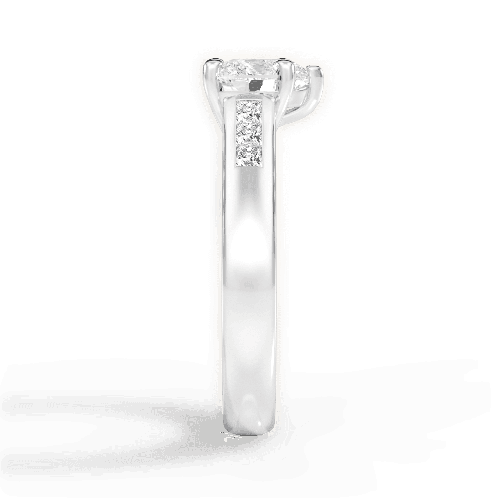 Brittany Heart Cut Lab Grown Diamond 18Kt White Gold Engagement Ring - View 4