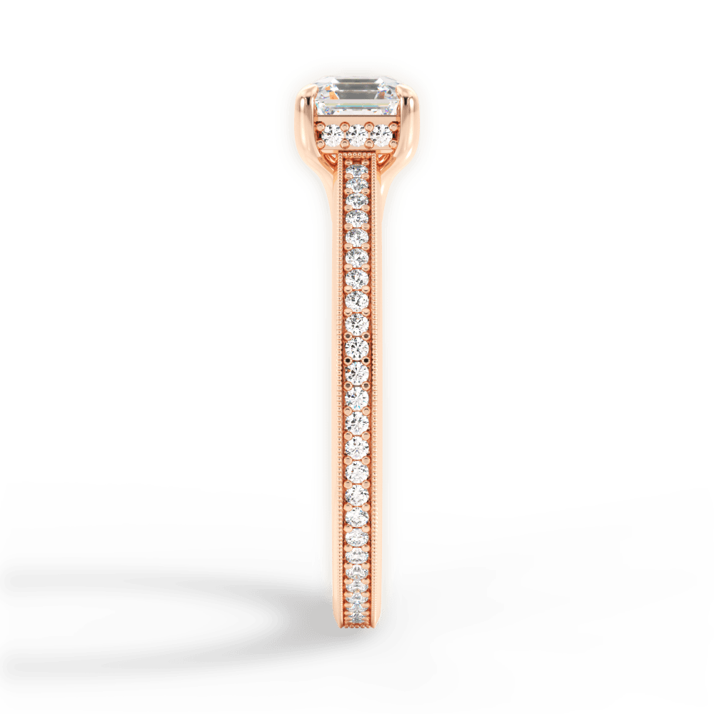 Janet Asscher Cut Lab Grown Diamond 18Kt Rose Gold Engagement Ring - View 4