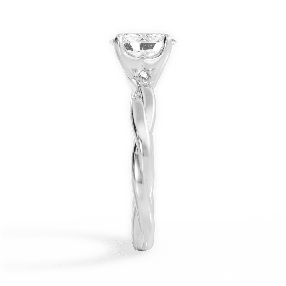 Bianca Oval Cut Lab Grown Diamond 18Kt White Gold Engagement Ring - View 4